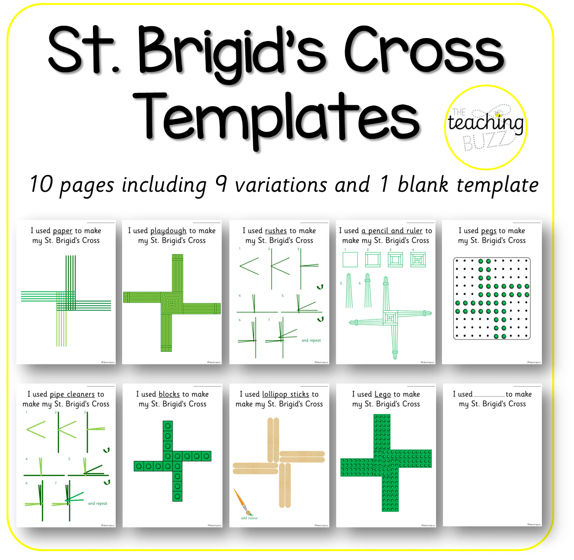 Mash > St. Brigid's Day > St. Brigid's Cross Templates